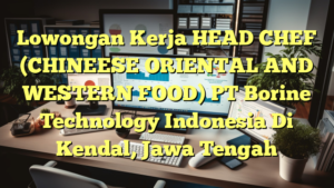 Lowongan Kerja HEAD CHEF (CHINEESE ORIENTAL AND WESTERN FOOD) PT Borine Technology Indonesia Di Kendal, Jawa Tengah