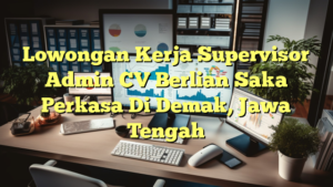 Lowongan Kerja Supervisor Admin CV Berlian Saka Perkasa Di Demak, Jawa Tengah