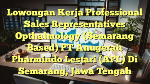 Lowongan Kerja Professional Sales Representatives Opthalmology (Semarang Based) PT Anugerah Pharmindo Lestari (APL) Di Semarang, Jawa Tengah