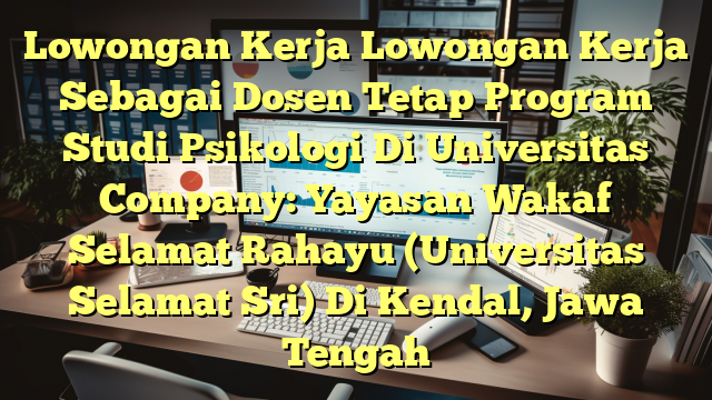 Lowongan Kerja Lowongan Kerja Sebagai Dosen Tetap Program Studi Psikologi Di Universitas Company: Yayasan Wakaf Selamat Rahayu (Universitas Selamat Sri) Di Kendal, Jawa Tengah