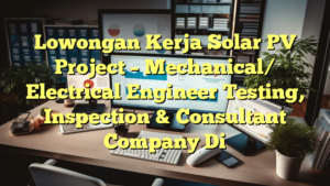 Lowongan Kerja Solar PV Project – Mechanical/ Electrical Engineer Testing, Inspection & Consultant Company Di