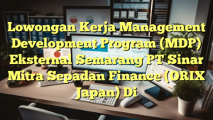 Lowongan Kerja Management Development Program (MDP) Eksternal Semarang PT Sinar Mitra Sepadan Finance (ORIX Japan) Di